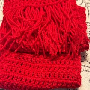 Elegant Red Knit Scarf